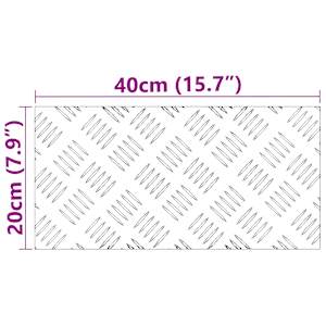 Schodové nášlapy Obdélníkový 2 pcs Stříbrná 40 x 20 cm Hliník - obrázek 8