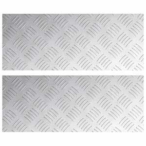Schodové nášlapy Obdélníkový 2 pcs Stříbrná 50 x 20 cm Hliník - obrázek 2