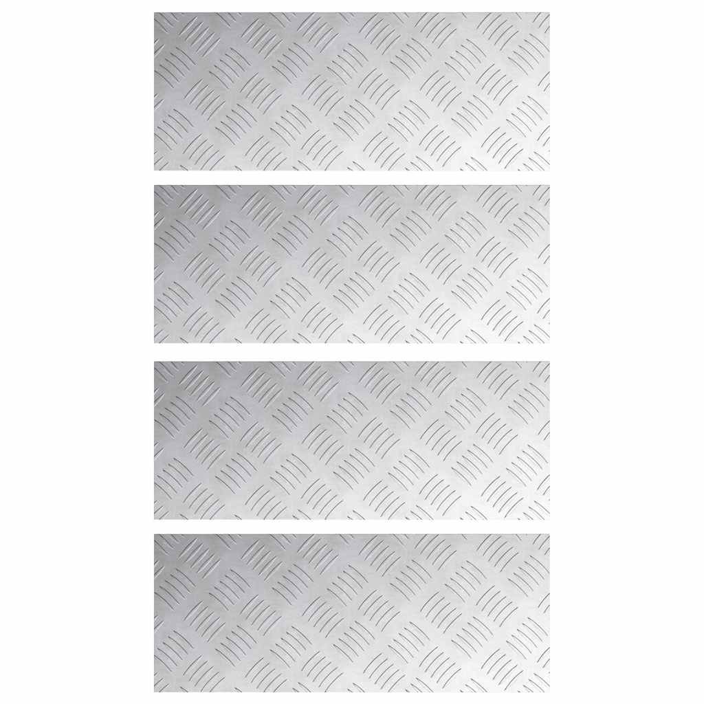 vidaXL Alumínium Kockás Lemezek 4 db Csúszásmentes 50x20 cm