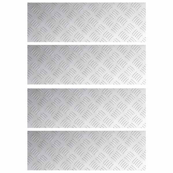 vidaXL Astme katte 4 tk 60 x 20 cm H&otilde;bedane Alumiinium Ristk&uuml;lik