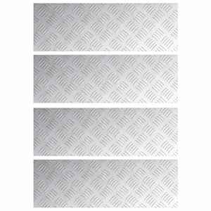 Schodové nášlapy Obdélníkový 4 pcs Stříbrná 60 x 20 cm Hliník - obrázek 2