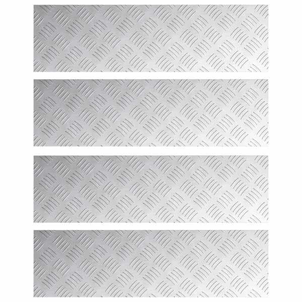 vidaXL Astme katte 4 tk 70 x 20 cm H&otilde;bedane Alumiinium Ristk&uuml;lik