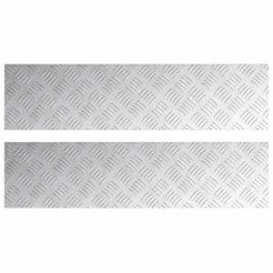 Schodové nášlapy Obdélníkový 2 pcs Stříbrná 80 x 20 cm Hliník - obrázek 2
