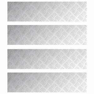 Schodové nášlapy Obdélníkový 4 pcs Stříbrná 80 x 20 cm Hliník - obrázek 2