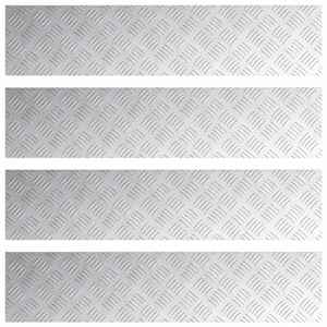 Schodové nášlapy Obdélníkový 4 pcs Stříbrná 90 x 20 cm Hliník - obrázek 2