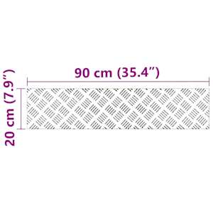 Schodové nášlapy Obdélníkový 4 pcs Stříbrná 90 x 20 cm Hliník - obrázek 8