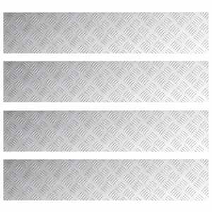 Schodové nášlapy Obdélníkový 4 pcs Stříbrná 100 x 20 cm Hliník - obrázek 2