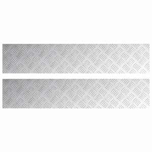Schodové nášlapy Obdélníkový 2 pcs Stříbrná 100 x 20 cm Hliník - obrázek 2