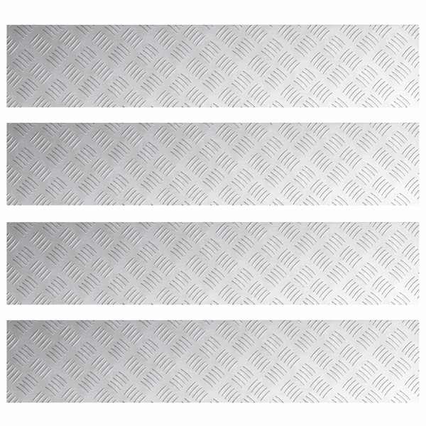 vidaXL Astme katte 4 tk 100 x 20 cm H&otilde;bedane Alumiinium Ristk&uuml;lik
