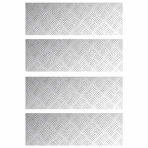 Schodové nášlapy Obdélníkový 4 pcs Stříbrná 75 x 25 cm Hliník - obrázek 2