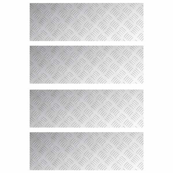vidaXL Astme katte 4 tk 75 x 25 cm H&otilde;bedane Alumiinium Ristk&uuml;lik