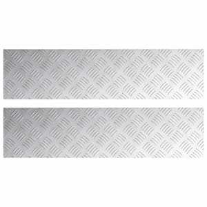 Schodové nášlapy Obdélníkový 2 pcs Stříbrná 100 x 25 cm Hliník - obrázek 2