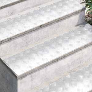 Schodové nášlapy Obdélníkový 4 pcs Stříbrná 100 x 25 cm Hliník - obrázek 3