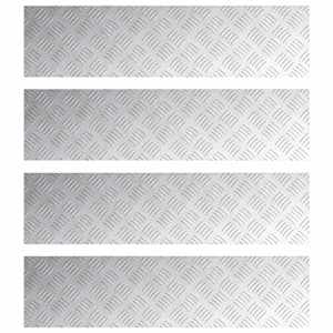 Schodové nášlapy Obdélníkový 4 pcs Stříbrná 100 x 25 cm Hliník - obrázek 2