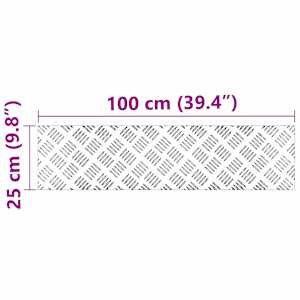 Schodové nášlapy Obdélníkový 4 pcs Stříbrná 100 x 25 cm Hliník - obrázek 8