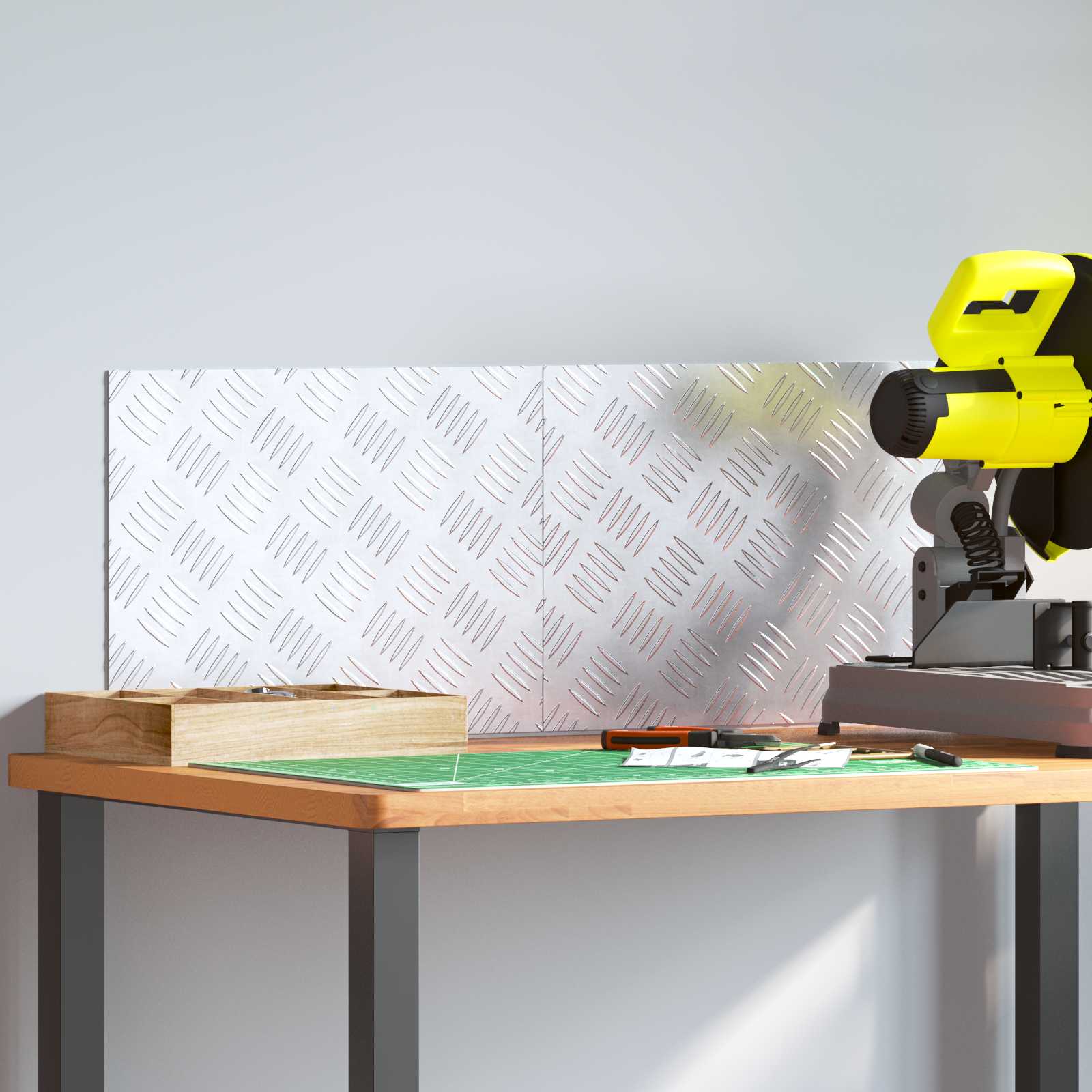 Ruudulised Plaadid 2 pcs Hõbedane 40 x 30 cm Alumiinium