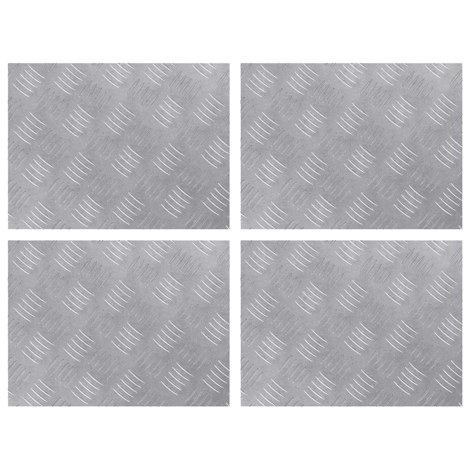 Ruudulised Plaadid 4 pcs Hõbedane 40 x 30 cm Alumiinium