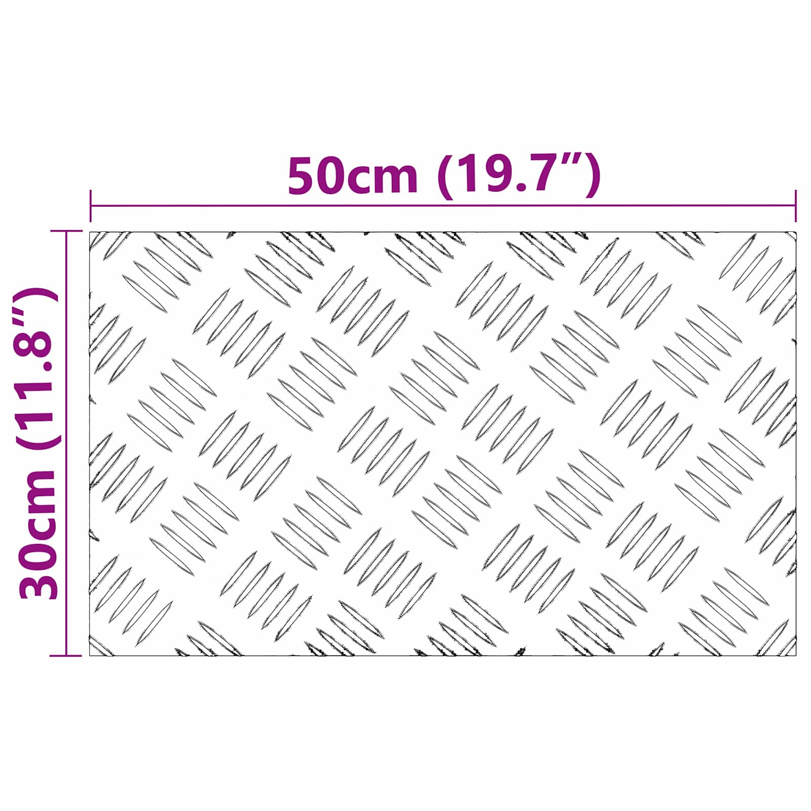 Checker Plaat 2 pcs Zilver 50 x 30 cm Aluminium image 4