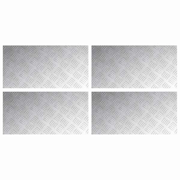vidaXL Astme katte 4 tk 60 x 30 cm H&otilde;bedane Alumiinium Ristk&uuml;lik