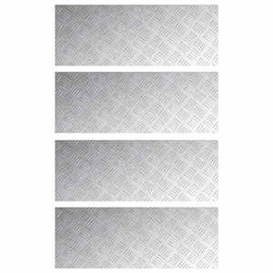Schodové nášlapy Obdélníkový 4 pcs Stříbrná 80 x 30 cm Hliník - obrázek 2