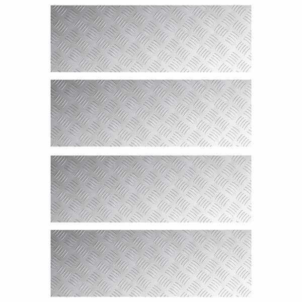 vidaXL Astme katte 4 tk 90 x 30 cm H&otilde;bedane Alumiinium Ristk&uuml;lik