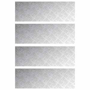 Schodové nášlapy Obdélníkový 4 pcs Stříbrná 90 x 30 cm Hliník - obrázek 2