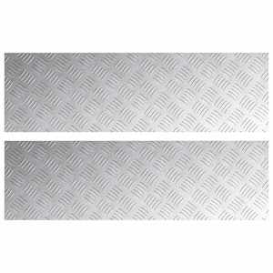 Schodové nášlapy Obdélníkový 2 pcs Stříbrná 100 x 30 cm Hliník - obrázek 2