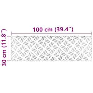 Schodové nášlapy Obdélníkový 2 pcs Stříbrná 100 x 30 cm Hliník - obrázek 8