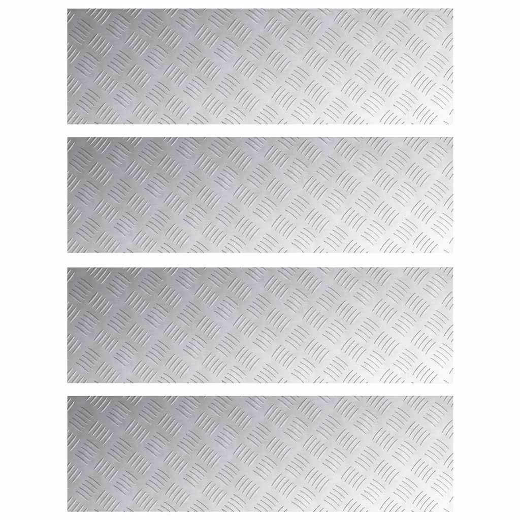 vidaXL Plăci de Aluminiu cu Model în Carouri 4 buc Anti-Alunecare 100x30 cm