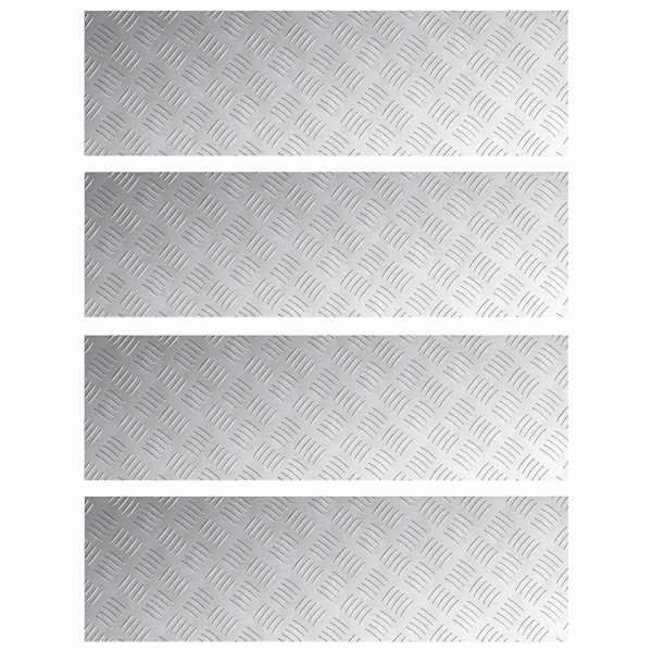 vidaXL Astme katte 4 tk 100 x 30 cm H&otilde;bedane Alumiinium Ristk&uuml;lik