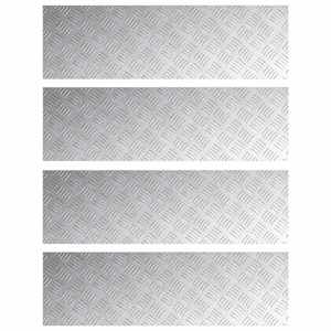 Schodové nášlapy Obdélníkový 4 pcs Stříbrná 100 x 30 cm Hliník - obrázek 2