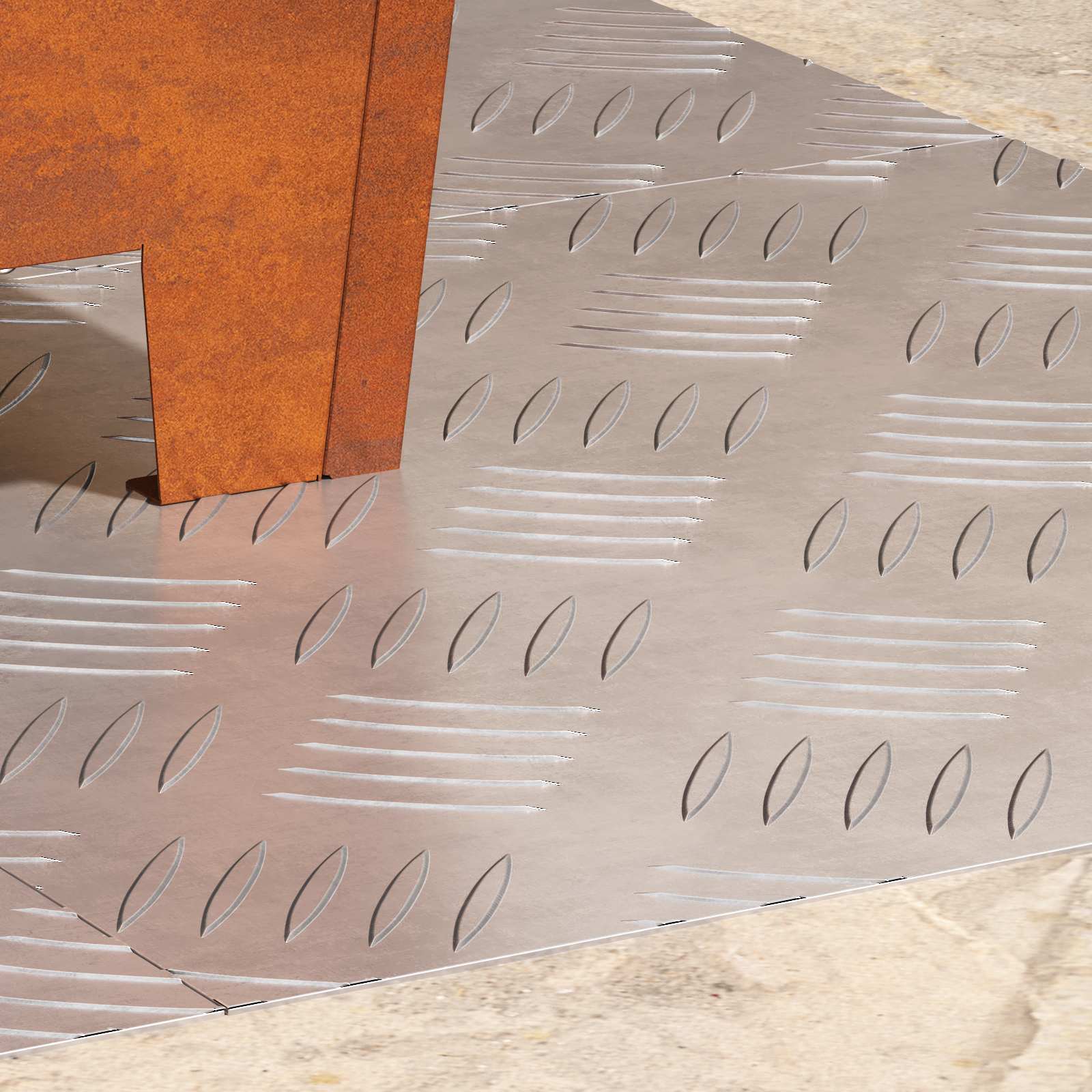 vidaXL Treppe Tritt Quadratisch 4 pcs Silber 40 x 40 cm Aluminium