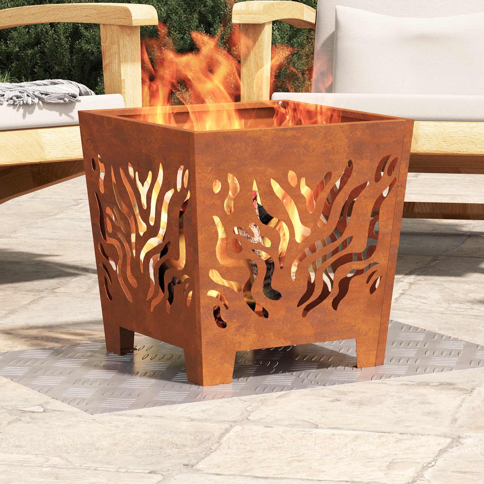 Astme katte Ristkülik 4 pcs Hõbedane 50 x 40 cm Alumiinium