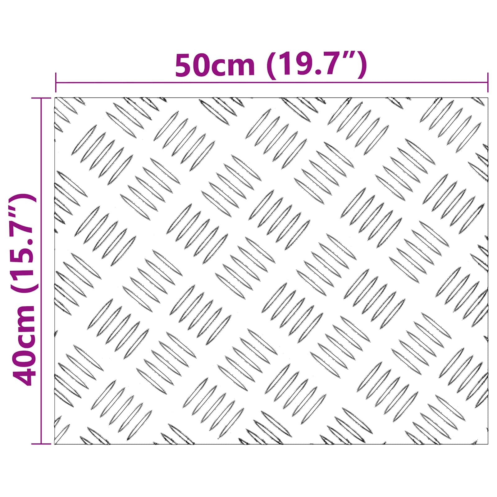 Checker Plaat 4 pcs Zilver 50 x 40 cm Aluminium image 4