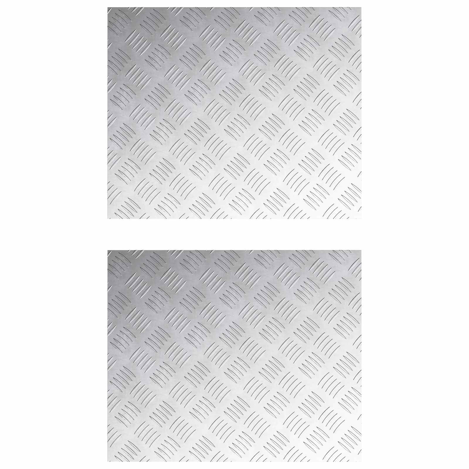 Ruudulised Plaadid 2 pcs Hõbedane 60 x 50 cm Alumiinium