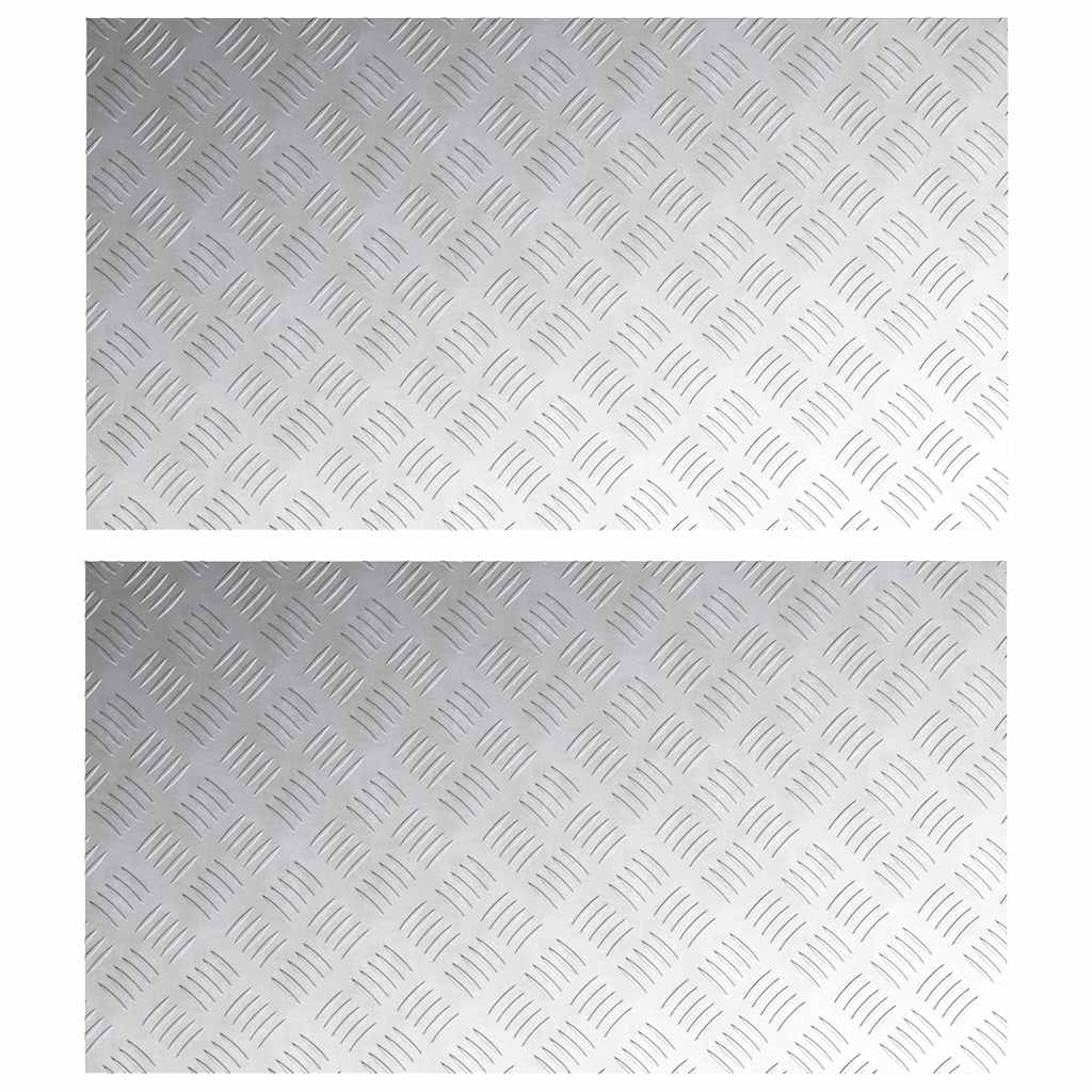 vidaXL Plăci striate antiderapante, 2 buc., 90x50 cm, aluminiu