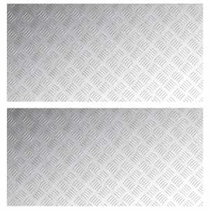 Schodové nášlapy Obdélníkový 2 pcs Stříbrná 100 x 50 cm Hliník - obrázek 2