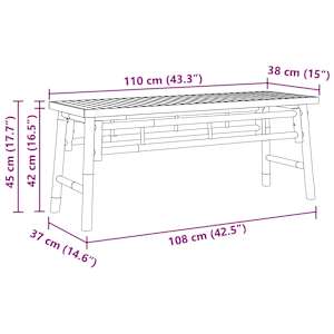 lavice Hnědá 110 x 38 x 45 cm bambus - obrázek 10