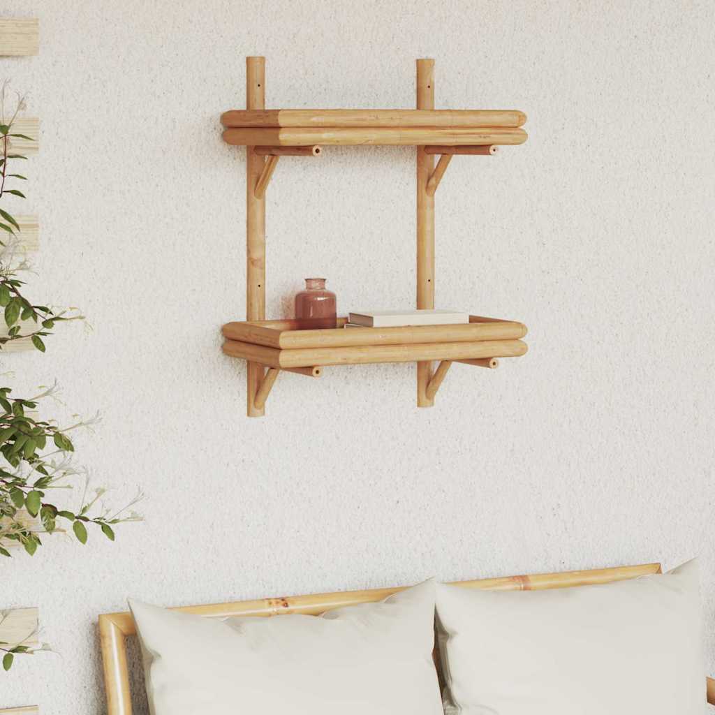 vidaXL Wandregal mit Regal Wandmontiert Braun 45 x 26 x 60 cm Bambus