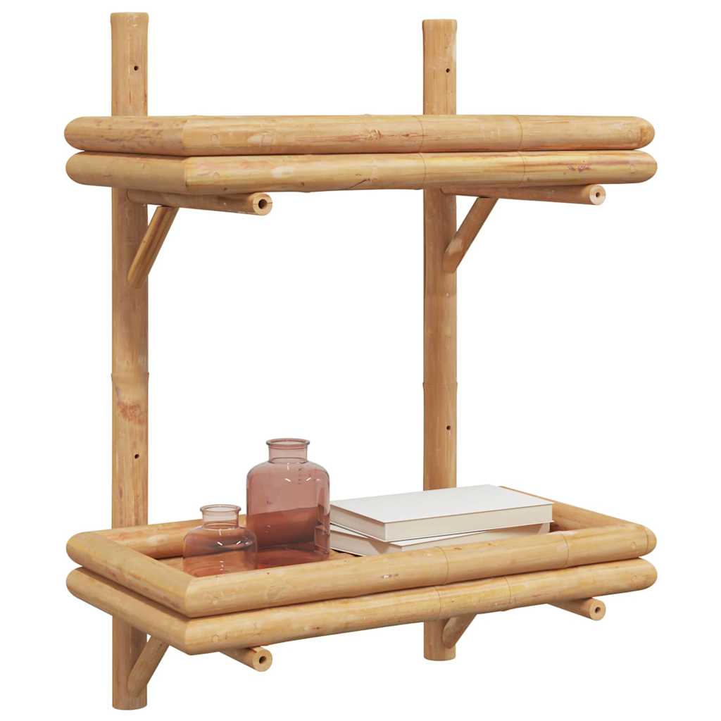 vidaXL Wandplank met plank Wandgemonteerd Bruin 45 x 26 x 60 cm Bamboe
