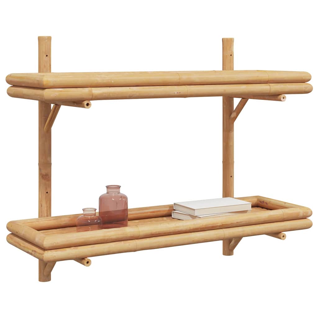 vidaXL Wandplank met plank Wandgemonteerd Bruin 75 x 26 x 60 cm Bamboe