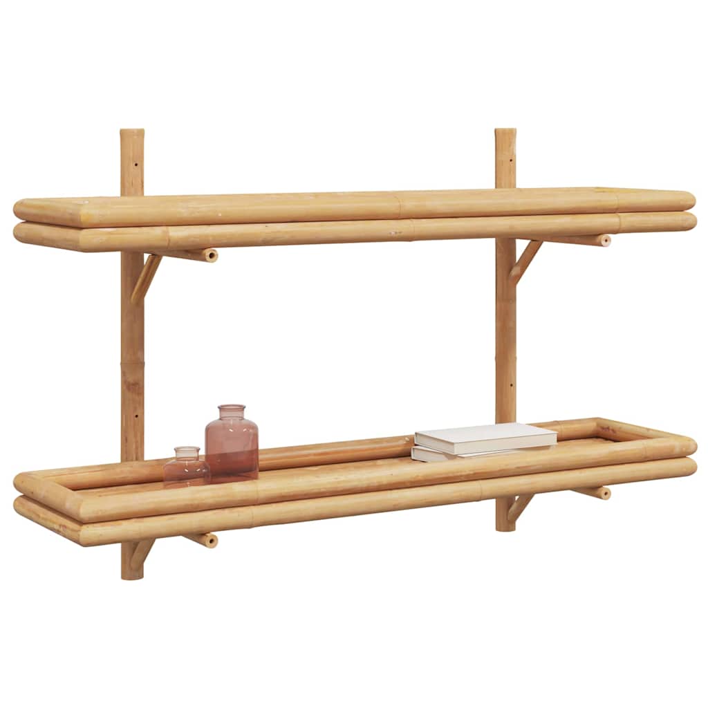 vidaXL Wandplank met plank met opslag Bruin 100 x 26 x 60 cm Bamboe