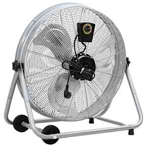 Bubenový ventilátor s kolem Stříbrná 73 x 42 x 70 cm Hliník - obrázek 4