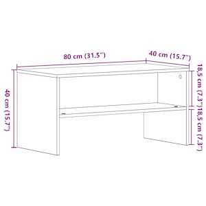 TV skříňka Černý dub 80x40x40 cm Dřevěná konstrukce - obrázek 10