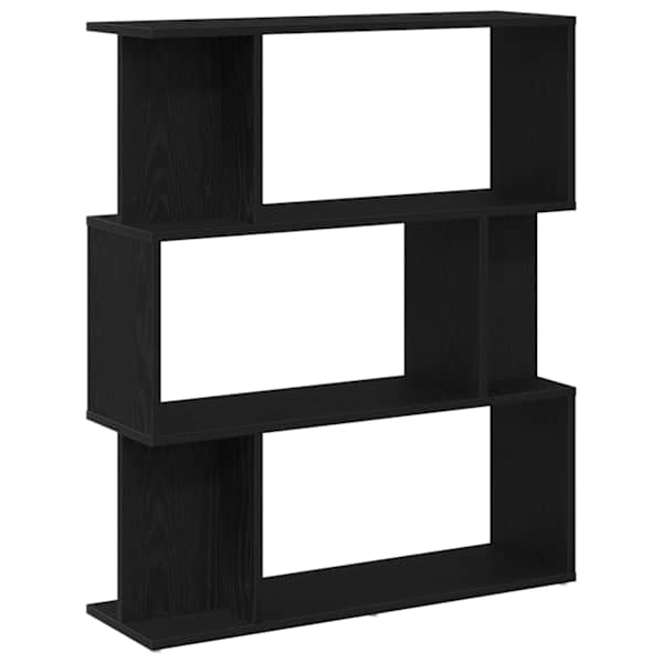 vidaXL raamaturiiul must tamm 80 x 24 x 96 cm t&ouml;&ouml;deldud puit