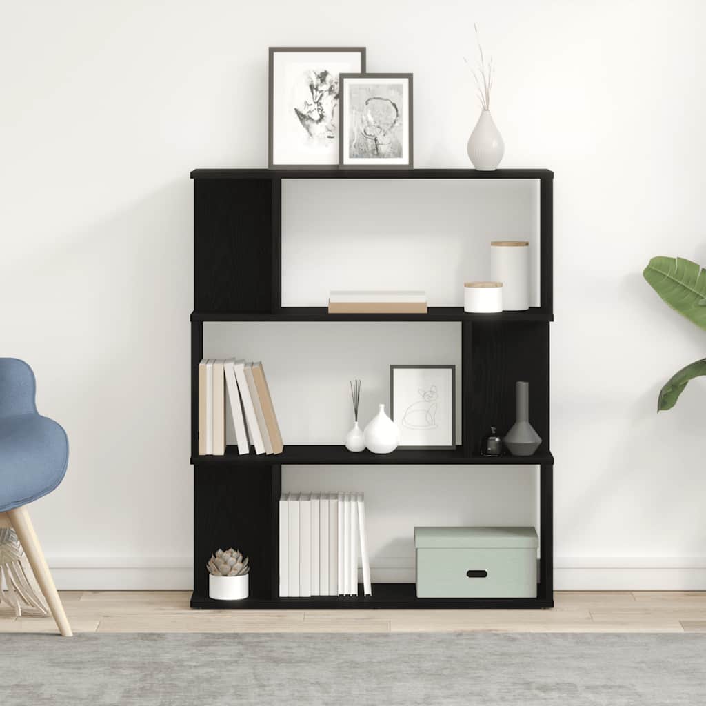 vidaXL Boekenkast Zwart Eiken 80x24x96 cm Engineered Wood