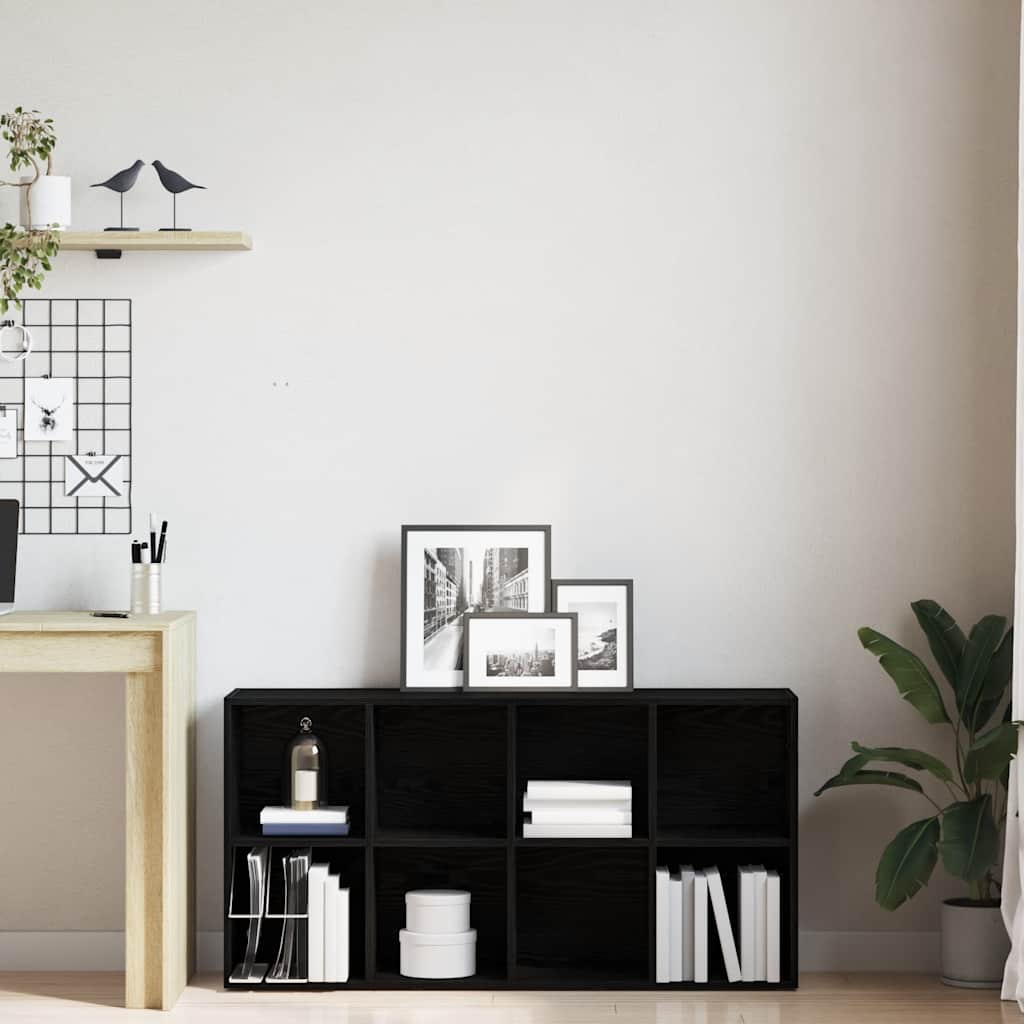 vidaXL Boekenkast Zwart Eiken 66x30x130 cm Engineered Wood