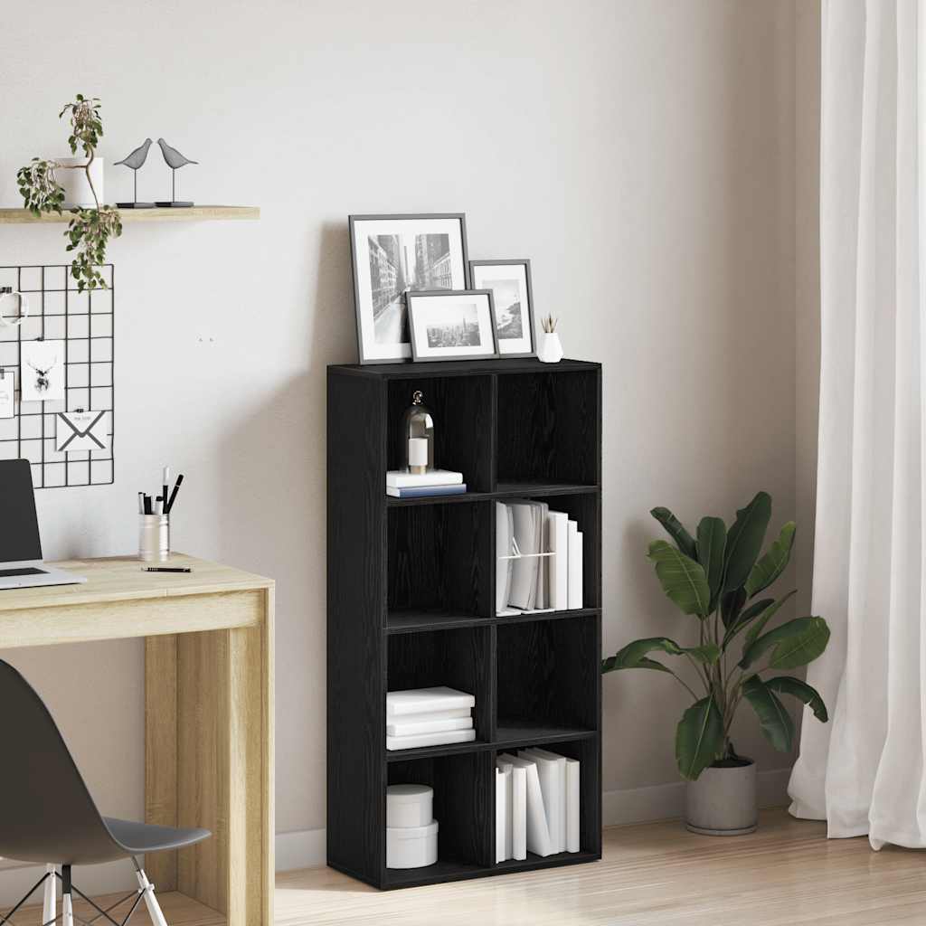 vidaXL Bokhylle svart eik 66x30x130 cm konstruert tre
