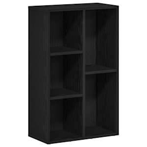 vidaXL raamaturiiul must tamm 50 x 25 x 80 cm t&ouml;&ouml;deldud puit