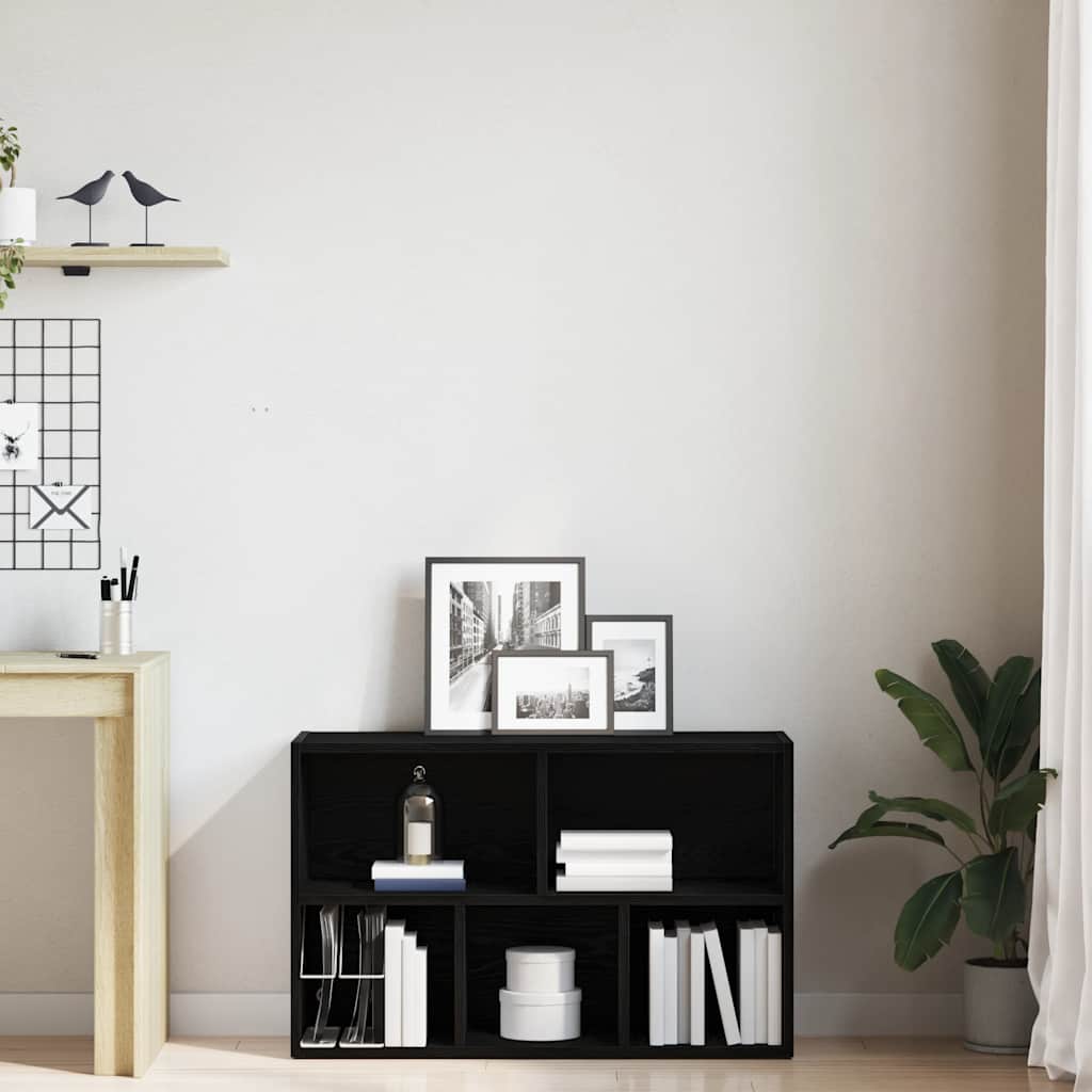 vidaXL Boekenkast Zwart Eiken 50x25x80 cm Engineered Wood